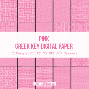 Pink Greek Key Digital Paper