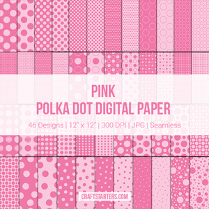 Pink Polka Dot Digital Paper