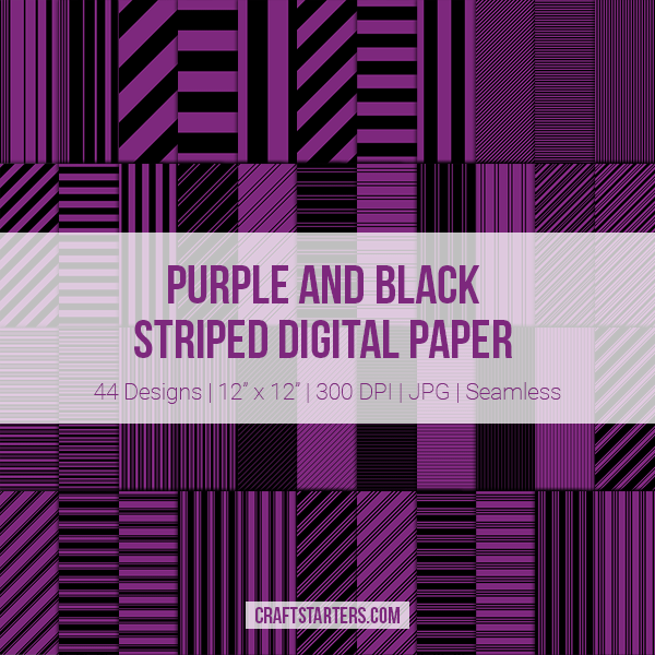 Purple and Black Stripe Digital Paper