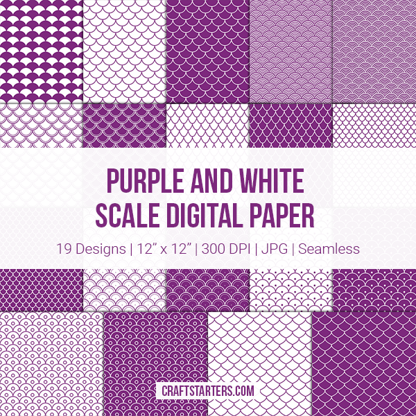 Purple and White Scale Digital Paper