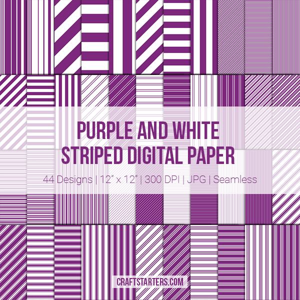 Purple and White Stripe Digital Paper