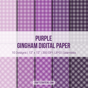 Purple Gingham Digital Paper