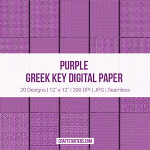 Purple Greek Key Digital Paper