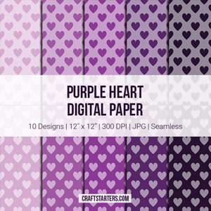 Purple Heart Digital Paper