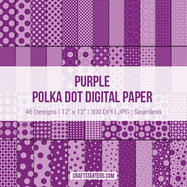 Purple Polka Dot Digital Paper