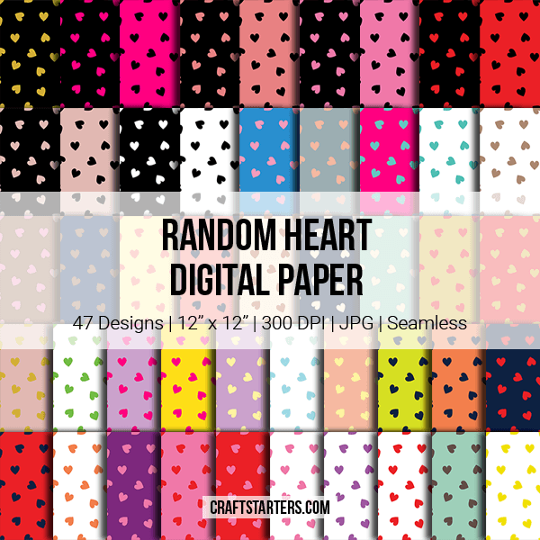 Random Heart Digital Paper