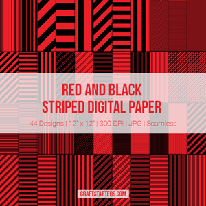 Red and Black Stripe Digital Paper