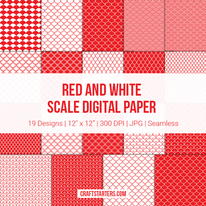 Red and White Scale Digital Paper