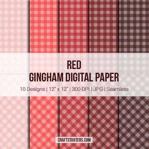 Red Gingham Digital Paper