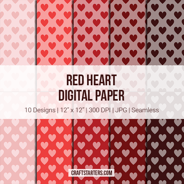 Red Heart Digital Paper