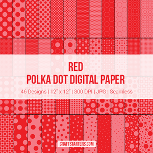 Red Polka Dot Digital Paper