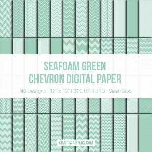 Seafoam Green Chevron Digital Paper