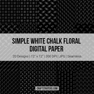 Simple White Chalk Floral Digital Paper