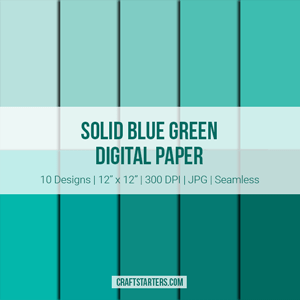 Solid Blue Green Digital Paper