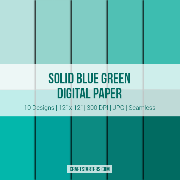 Solid Blue Green Digital Paper