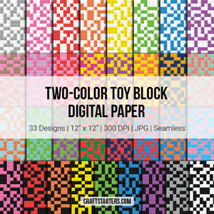 Two Color Toy Block Digital Paper