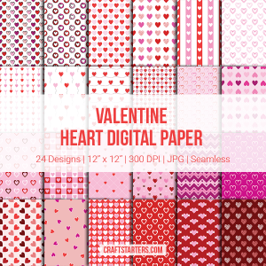 Valentine Heart Digital Paper