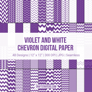 Violet and White Chevron Digital Paper