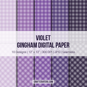 Violet Gingham Digital Paper