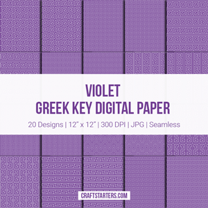 Violet Greek Key Digital Paper