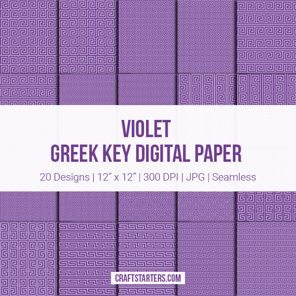 Violet Greek Key Digital Paper