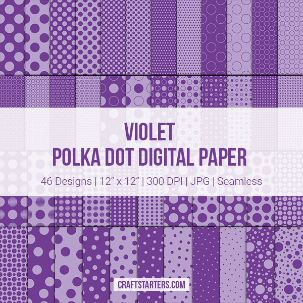 Violet Polka Dot Digital Paper