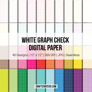 White Graph Check Digital Paper