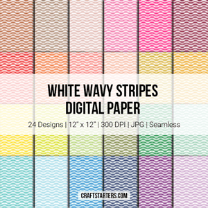 White Wavy Stripes Digital Paper