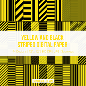 Yellow and Black Stripe Digital Paper