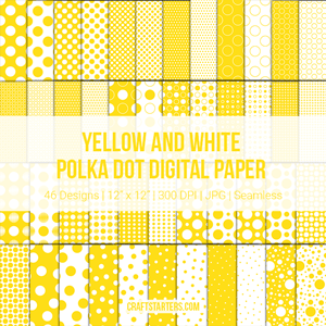 Yellow and White Polka Dot Digital Paper