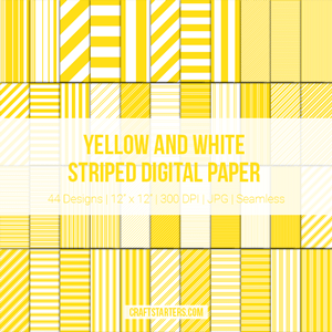 Yellow and White Stripe Digital Paper