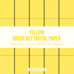 Yellow Greek Key Digital Paper