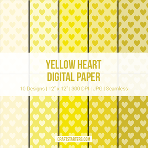 Yellow Heart Digital Paper