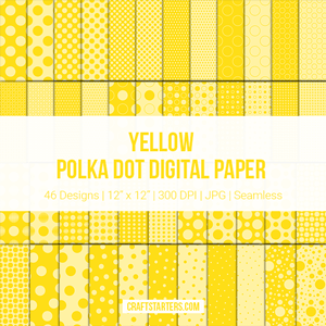 Yellow Polka Dot Digital Paper