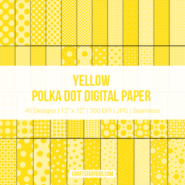 Yellow Polka Dot Digital Paper