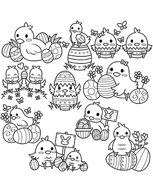 Baby Chick Digital Stamps