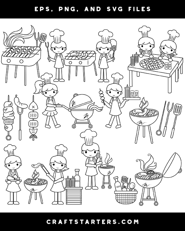 Barbecue Digital Stamps