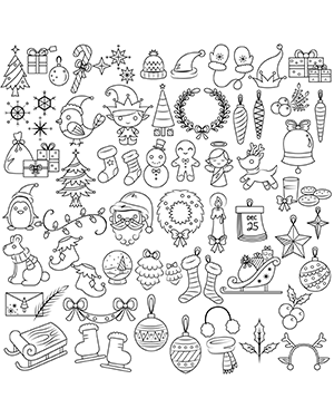 Christmas Doodle Clip Art