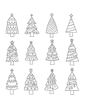 Christmas Tree Digital Stamps