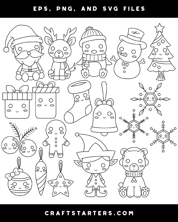 Cute Christmas Digital Stamps