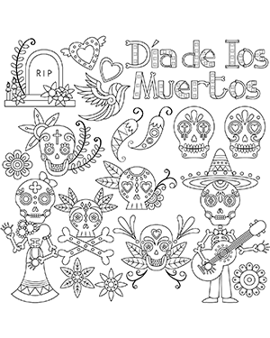 Day of the Dead Digital Stamps