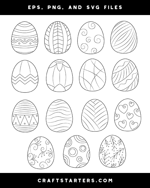 Easter Egg Digital Stamps