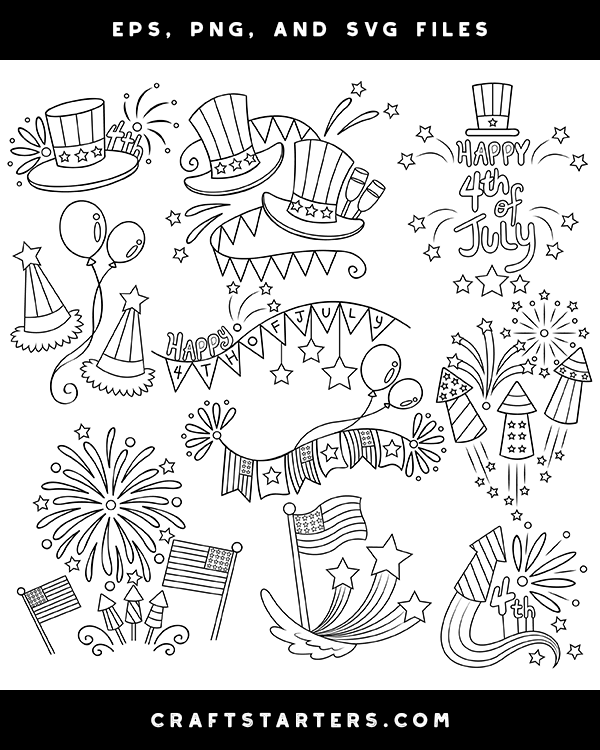 Fourth Of July Digital Stamps
