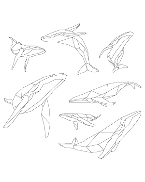 Geometric Whale Digital Stamps