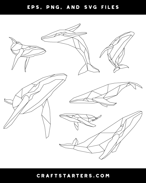 Geometric Whale Digital Stamps