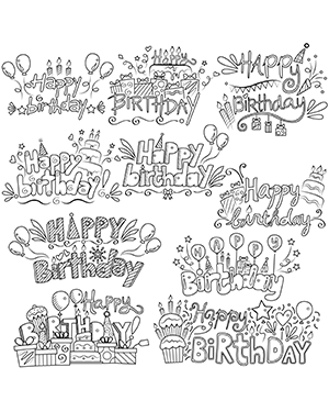 Happy Birthday Digital Stamps