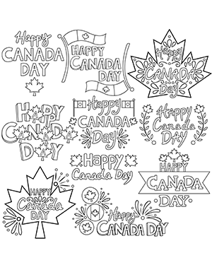 Happy Canada Day Digital Stamps