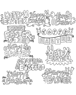 Happy Easter Digital Stamps
