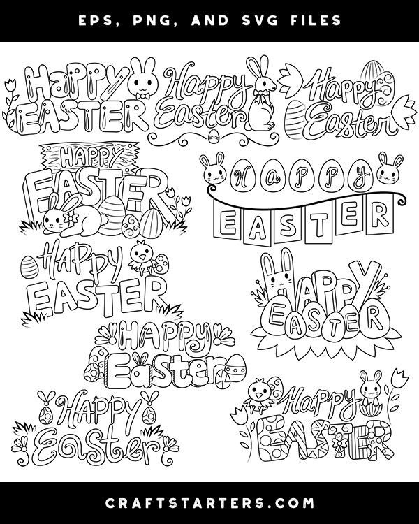 Happy Easter Digital Stamps