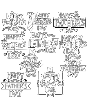 Happy Fathers Day Digital Stamps
